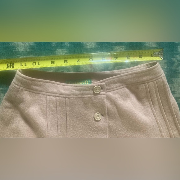 Vintage Cacharel Paris Wool Pleated Skirt Camel Tan Size 6/38 Knee Length A-Line - Picture 9 of 16